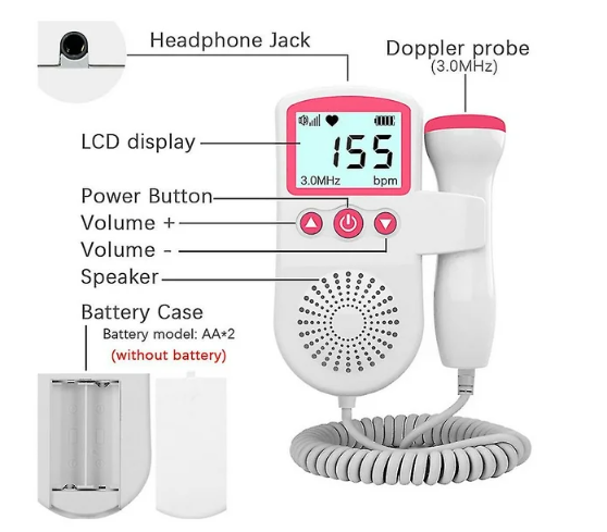 Monitor Doppler Fetal Portátil Para Embarazo