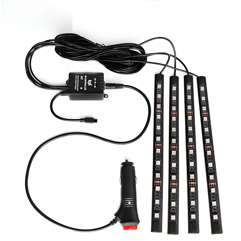 Kit De Tiras De Iluminación Led Rgb Para Interiores De Carros