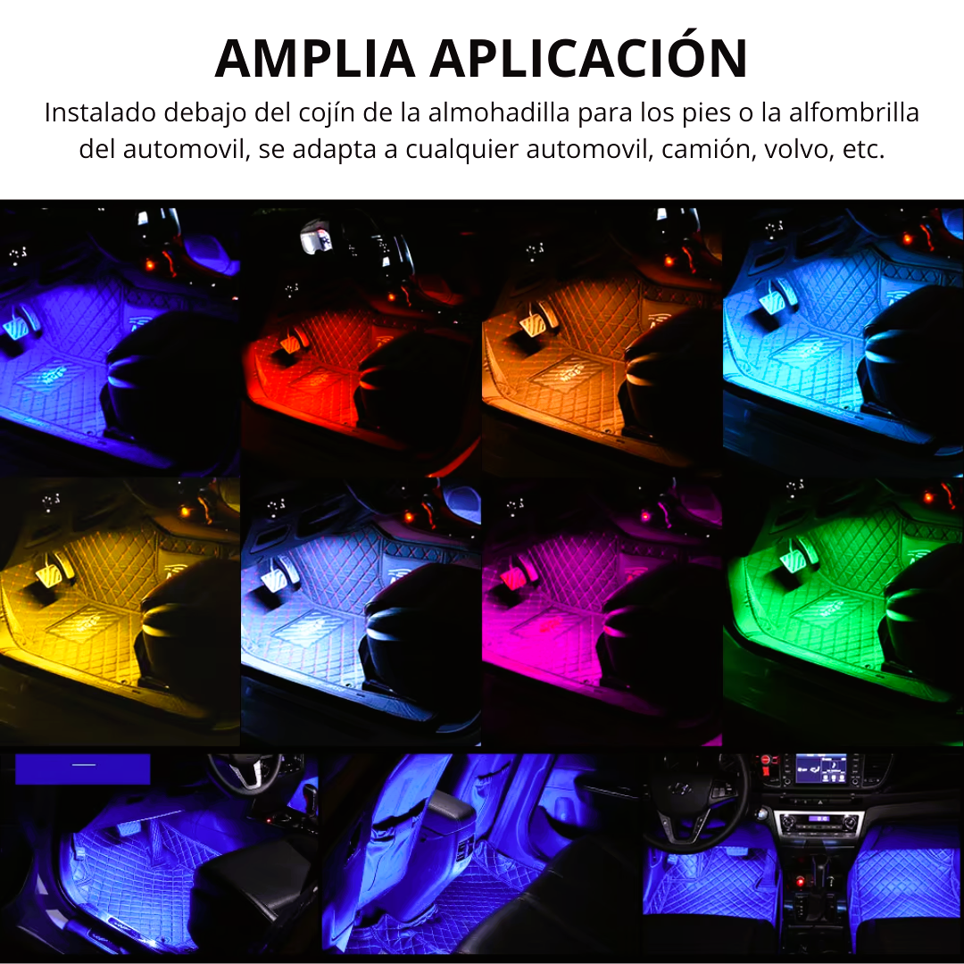 Kit De Tiras De Iluminación Led Rgb Para Interiores De Carros