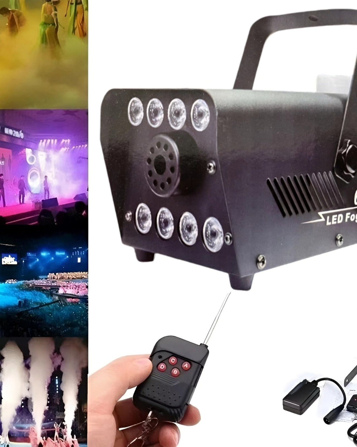 MAQUINA HUMO 600W  8 LED