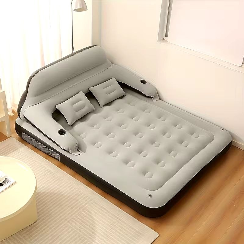 Colchón Inflable Matrimonial Con Respaldo y Almohadas