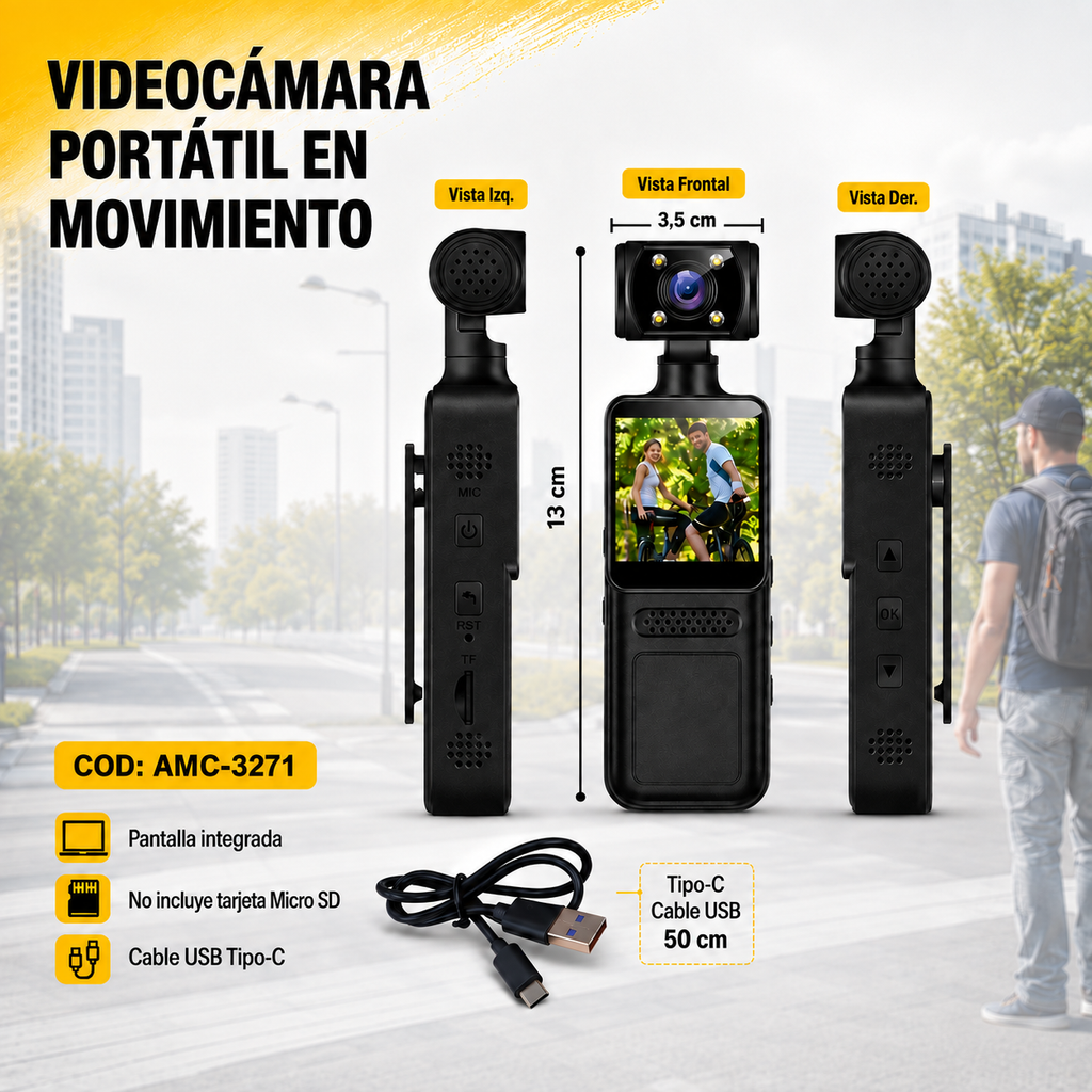 Videocámara Portátil De Mano Con Pantalla Integrada